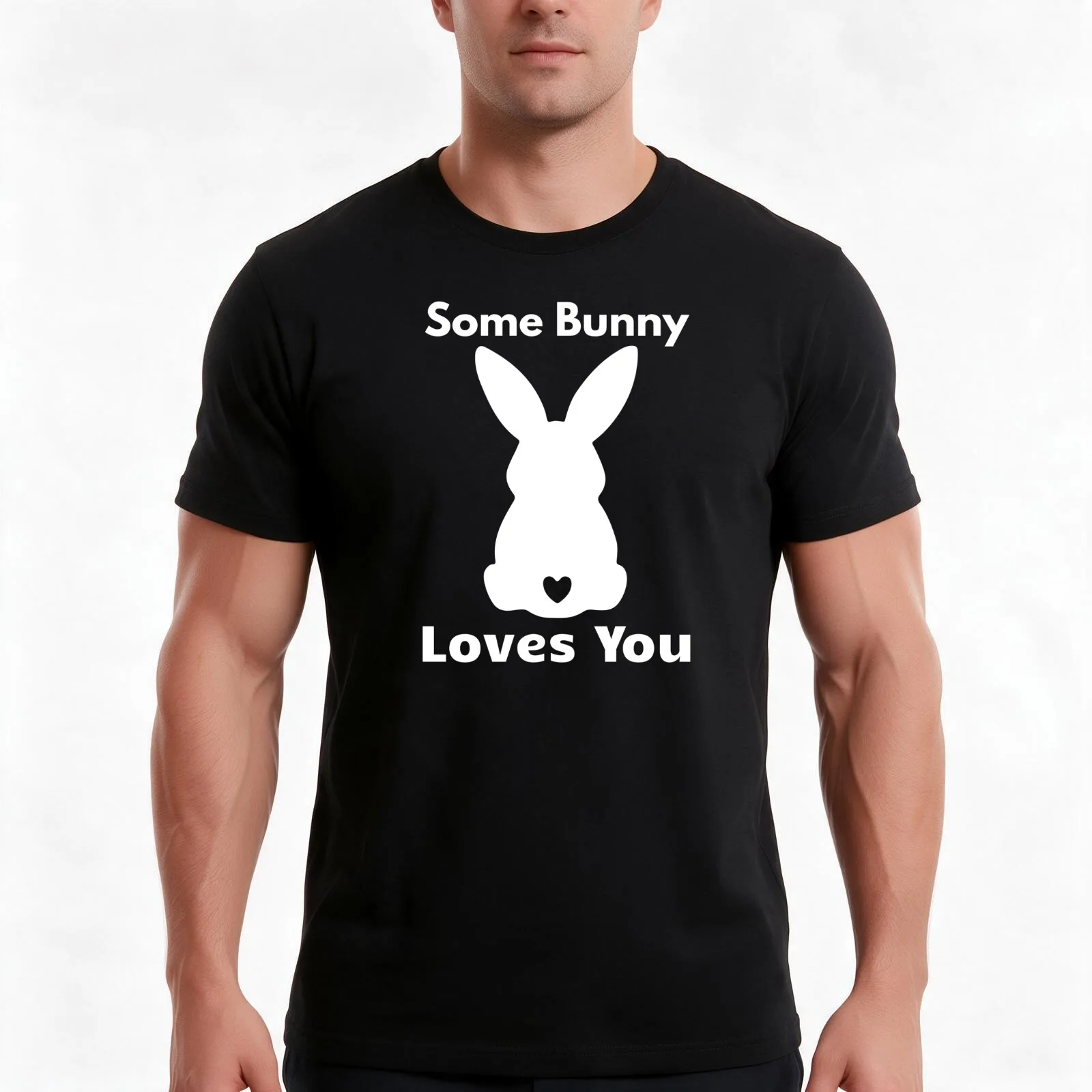 Some Bunny Loves You, Easter Bunny Gift T-Shirt, Summer Casual Cotton Tee, Oversized Streetwear Tops, Vintage Graphic Print