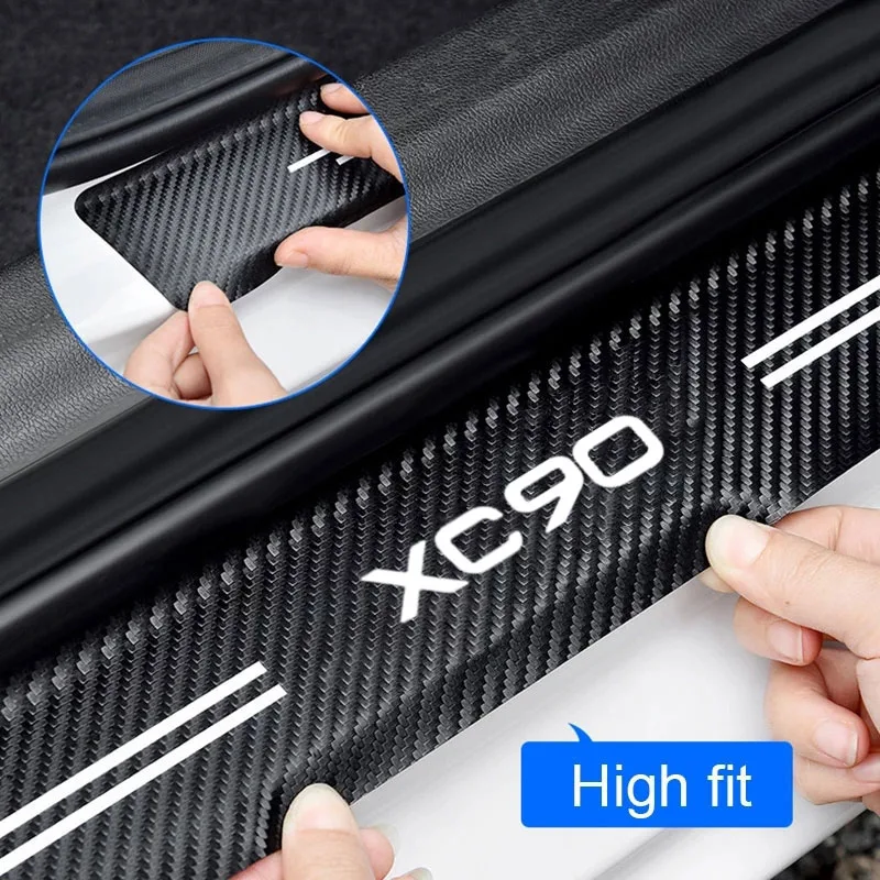 

Car threshold anti stepping protection strip trunk anti scraping strip carbon fiber sticker decoration for Volvo XC90 Sticker