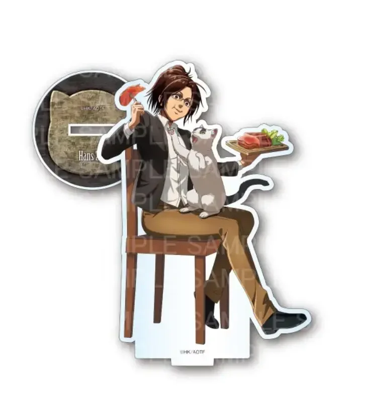 Juego Jean Kirstein muñeca con soporte acrílico Anime Hanji Zoe Levi Eren Yeager figura modelo placa Cosplay juguete para regalo