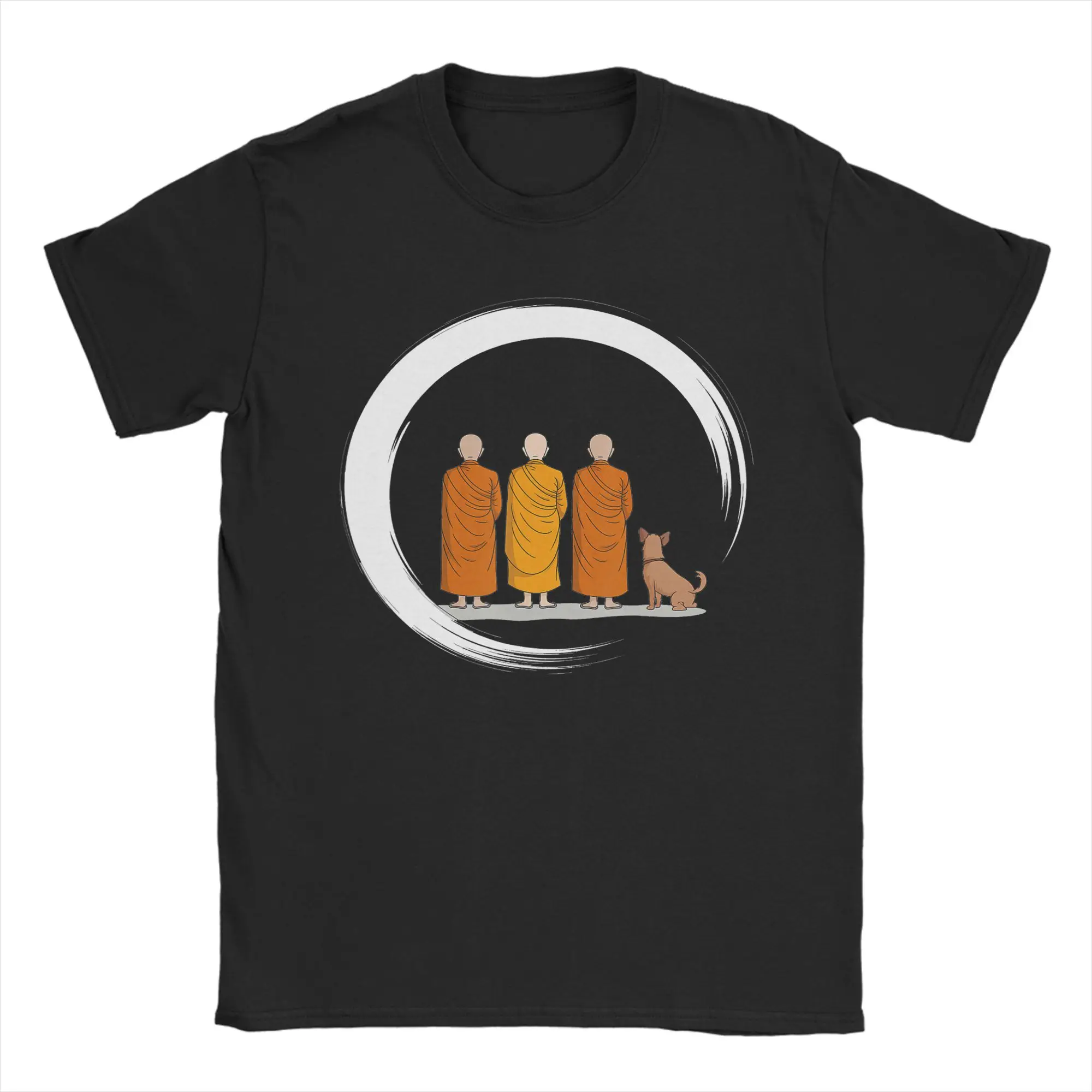 

Men's T-Shirts Peace Walking Monks Minimalist Zen Art Fashion Pure Cotton Tees Short Sleeve T Shirts Crewneck Tops Party