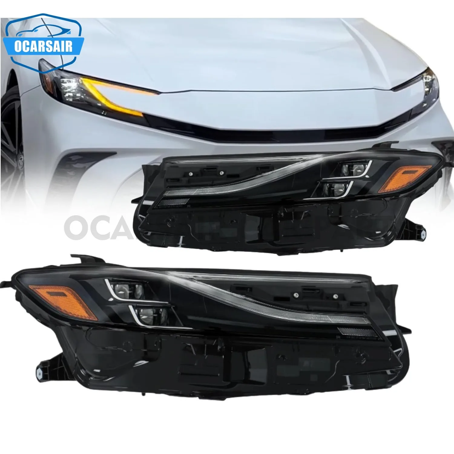 

2 шт. светодиодные фары в сборе для Toyota Camry XLE 2024-2025 с лампочкой, высокая версия