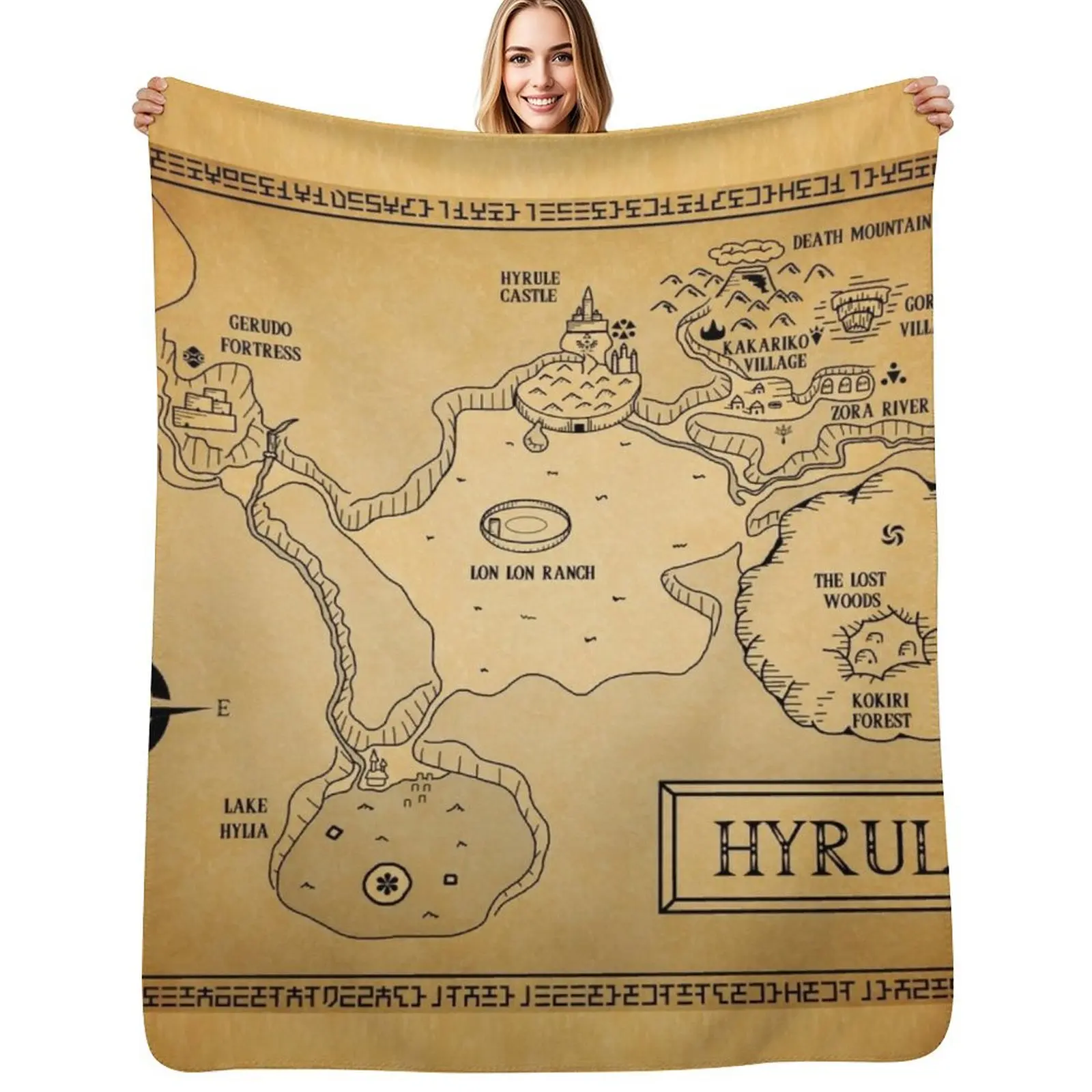 

Hyrule MapOOT Throw Blanket Elegant Warm Throw Blanket for Hotel Home