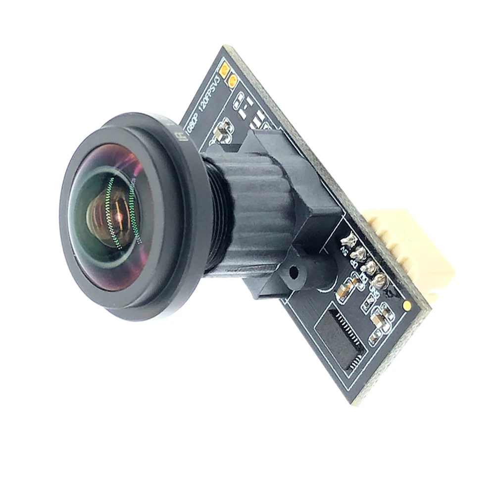 180 °   Módulo de câmera usb olho de peixe grande angular 2mp ov2710 1080p mjpeg 640*480 120fps alta velocidade linux uvc webcam vigilância