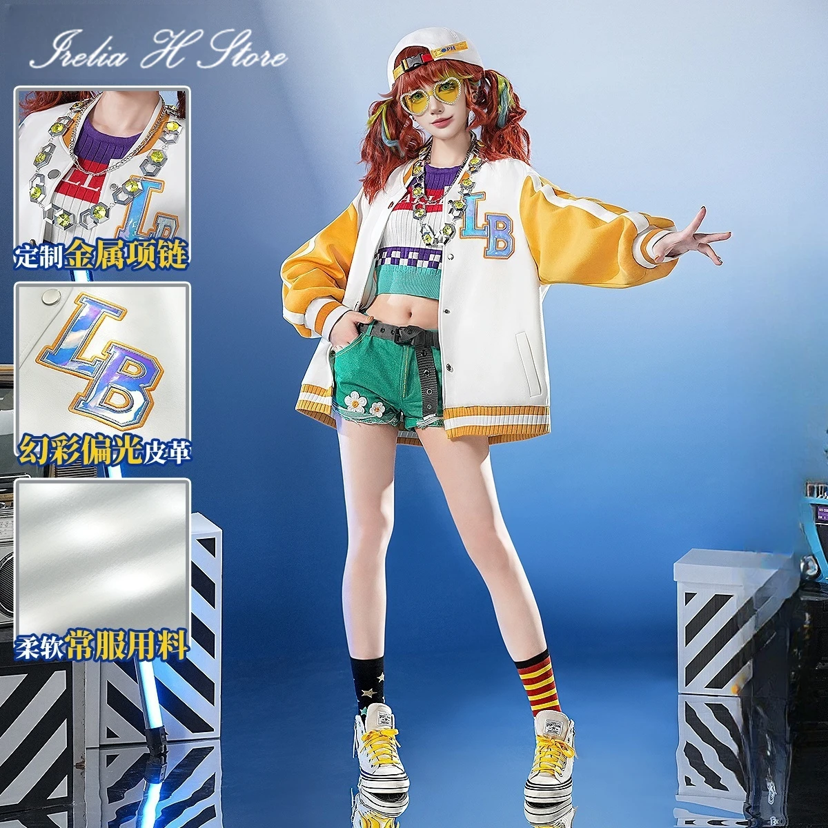 

Irelia H dentity V Cheerleader Skin OPH Game OPH Suit Nifty Lovely Uniform Suit Halloween Costumes