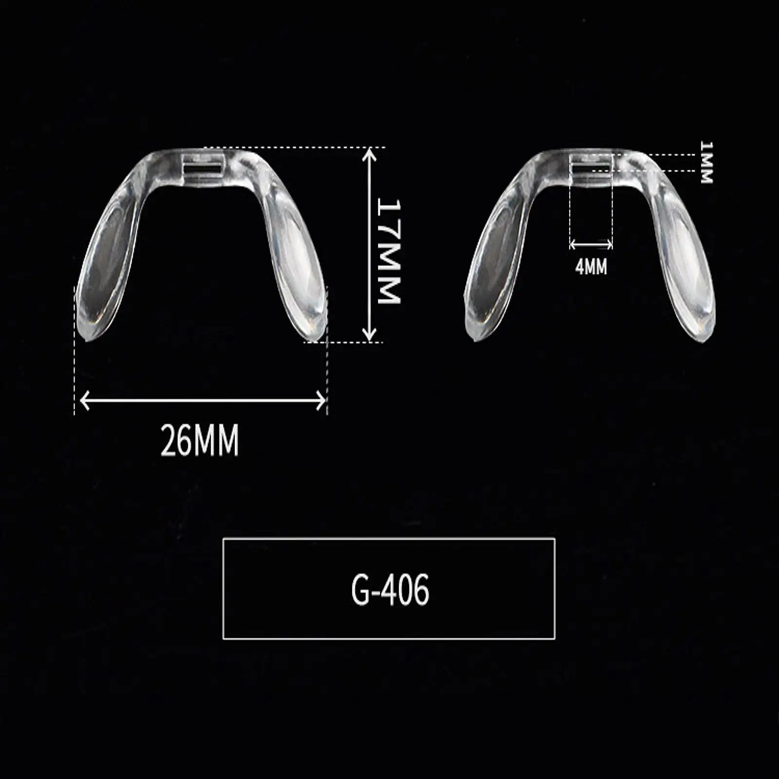 U Shaped Nose Pad for Eyeglasses Saddle Bridge Easy Install Anti Slip Glasses Repair Parts Accessory
