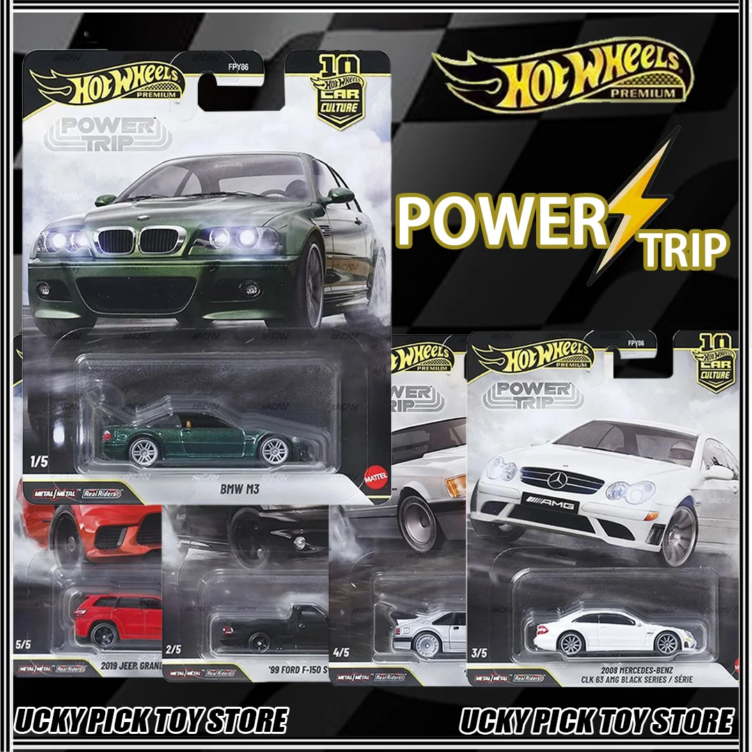 

Коллекционная модель автомобиля Hot Wheels Car Culture FPY86 Power Trip: Mercedes-Benz CLK63, BMW M3, Ford F-150, Jeep, Mustang SVO, литая под давлением из сплава