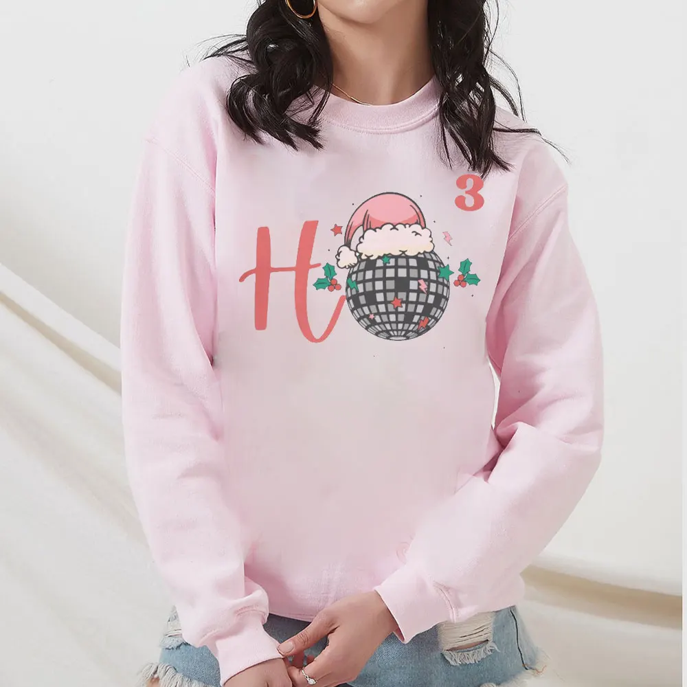 Ho Ho Ho Sweatshirt, Ugly Christmas Sweater Retro Christmas Sweatshirt Cubed Sweatshirt Gift for Math Teacher Santa Disco Ball