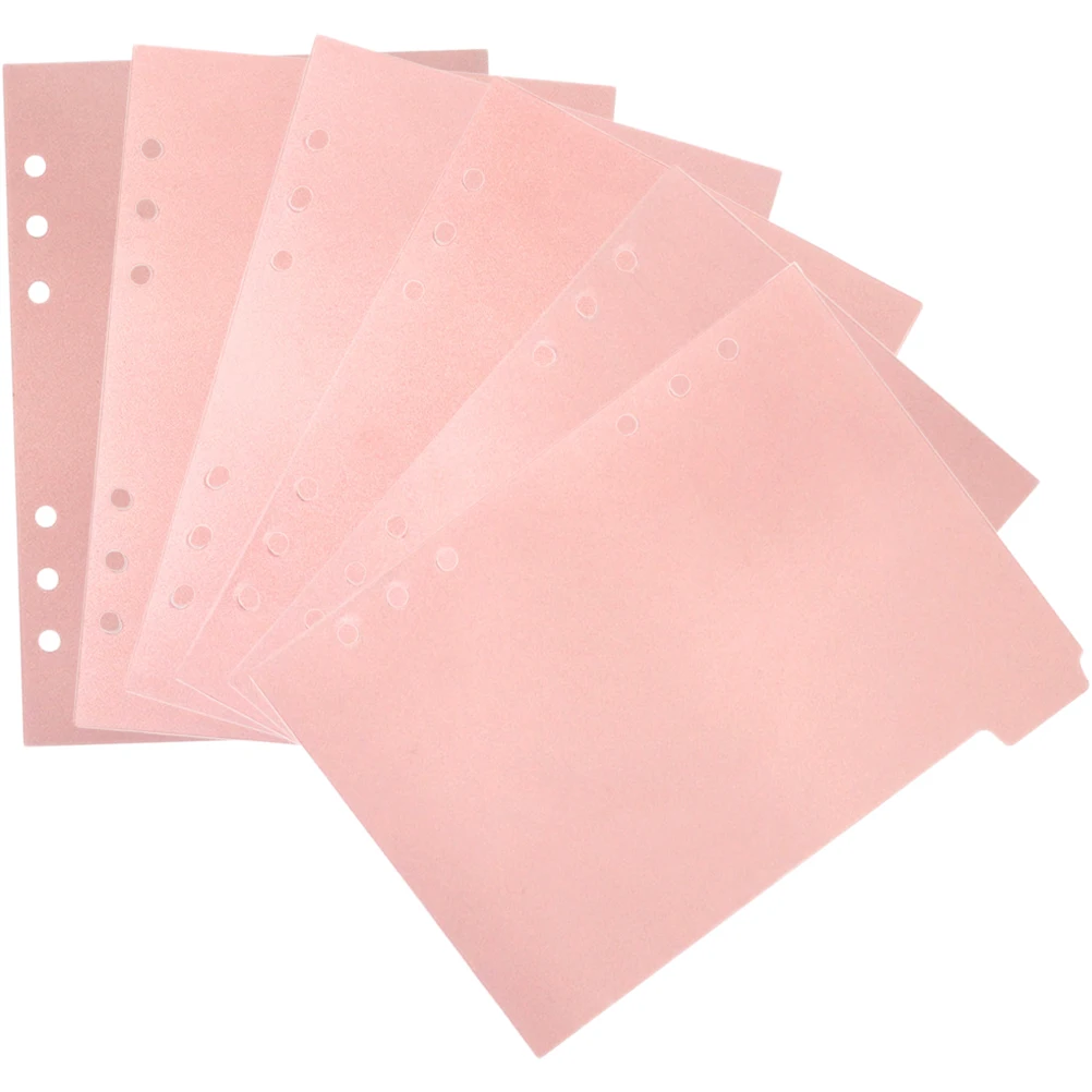 

6Pcs A5 Transparen Pink Black Binder Pockets Binder Folders for Notebook Divider Page Waterproof PVC Leaf Document Filing Bag