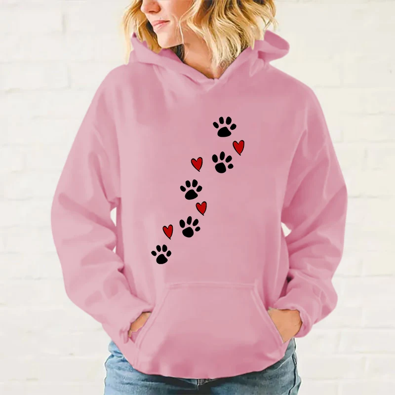 Sweat à capuche imprimé patte de chien automne hiver femmes hommes Harajuku sweat à capuche sourire adt décontracté sweats à capuche Xxs-4Xl