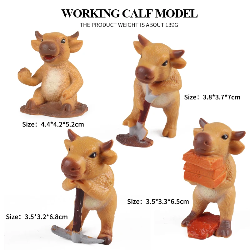 Oenux Zoo Farm Serie Bauer Kuh Henne Ente Modell Actionfiguren Geflügel Tiere Set Figur Miniatur pädagogisches Kinderspielzeug – Detail 5