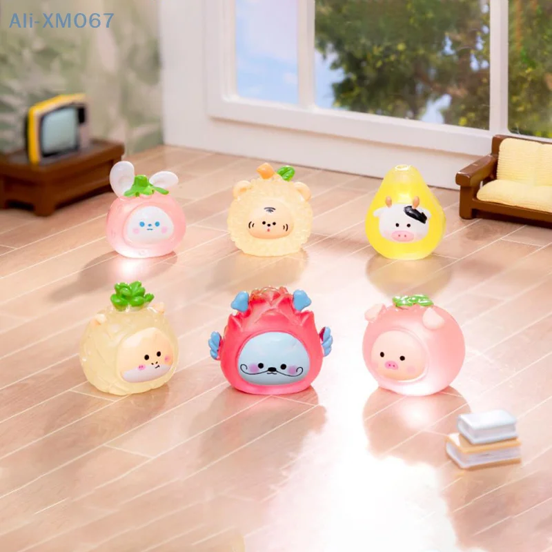 Mini Luminous Cute Twelve Chinese Zodiac Fruit Shaped Statue Micro Landscape Car Dashboard Home Ornaments image 5
