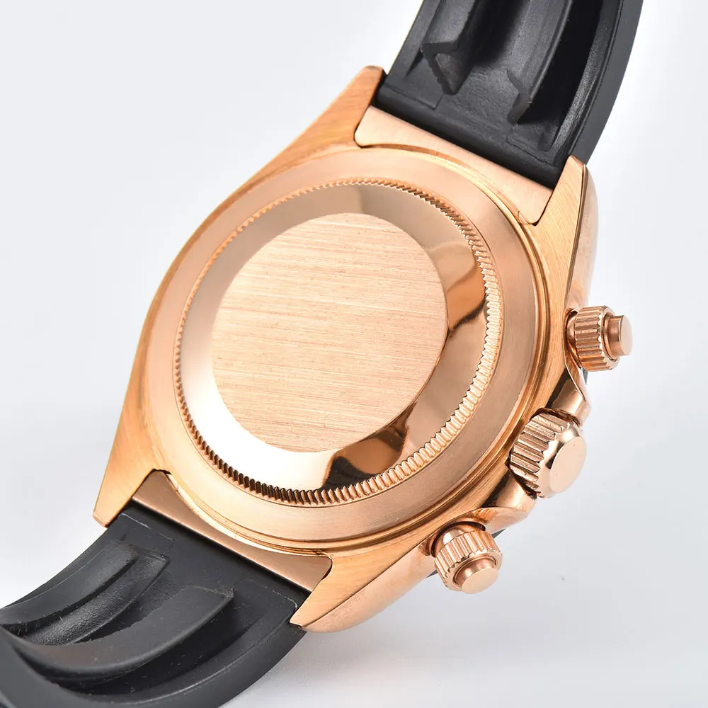 Relojes VK63 de lujo de 39,3mm, cronógrafo para hombre, nuevo reloj para hombre, caja vk63 de oro rosa, cronógrafo VK63 para hombre, resistente al agua 10ATM