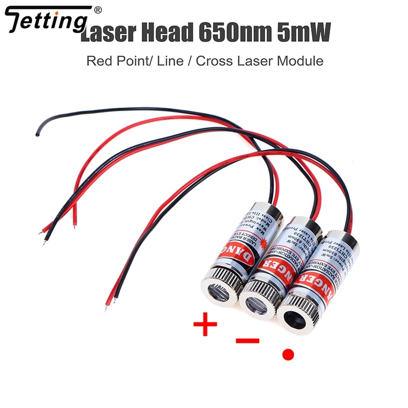 650nm 5mW Red Point/Line/Cross Laser Module Laser Head Laser Tube 3v-5v Dotted Laser Head Used For Red Light Laser Pointer