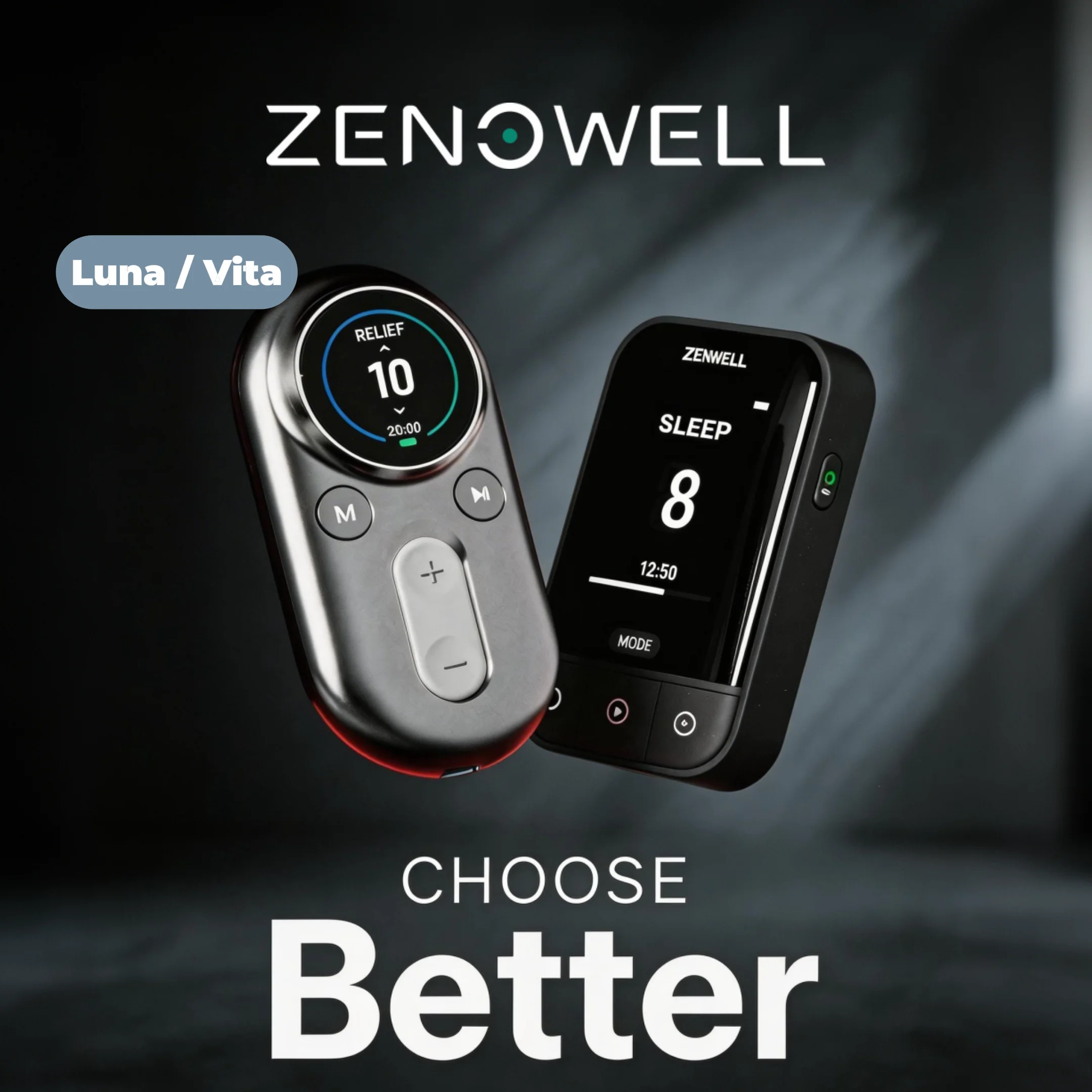 

ZenoWell Luna/Vita taVNS Ear Vagus Nerve Stimulator, Non-Drug Sleep Support, Anxiety & Stress Relief, Deep Relaxation