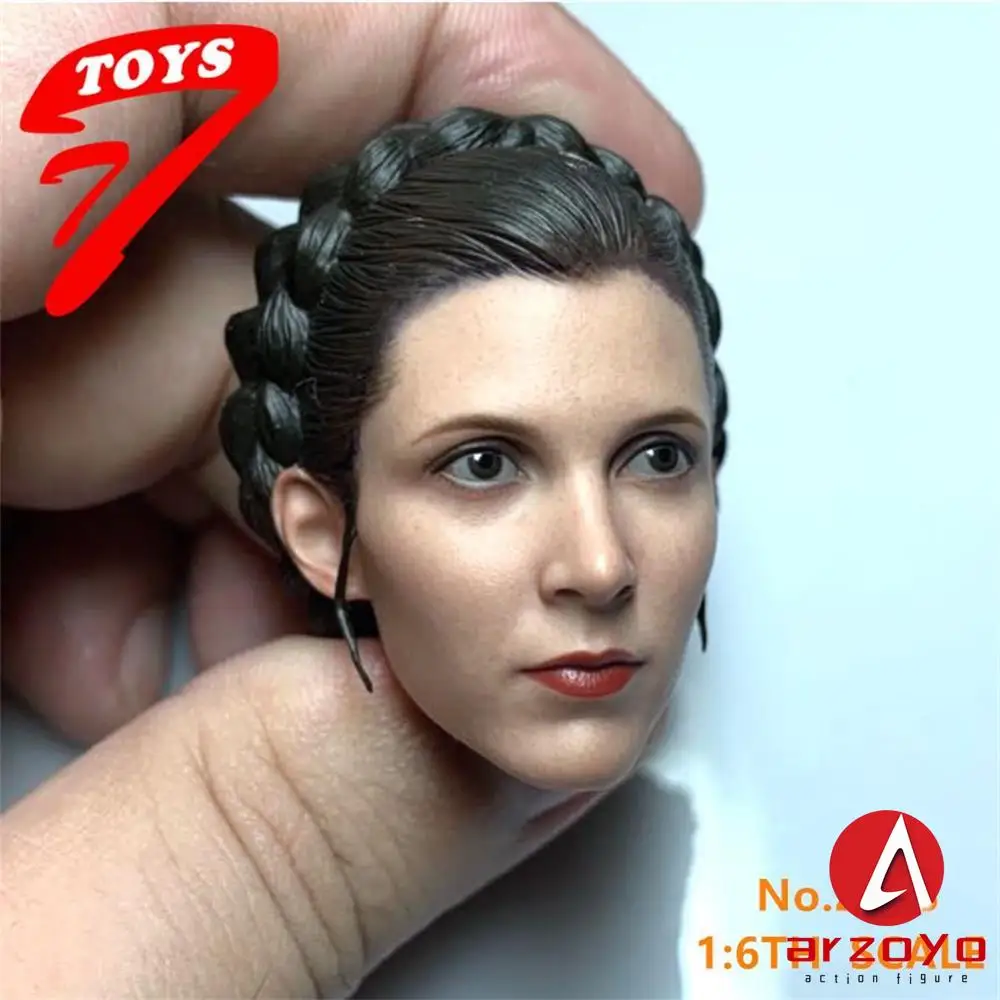 1/6 Prinses Leia Head Sculpt Carrie Fisher Head Carving Model Fit 12 ''Vrouwelijke Action Figure Body