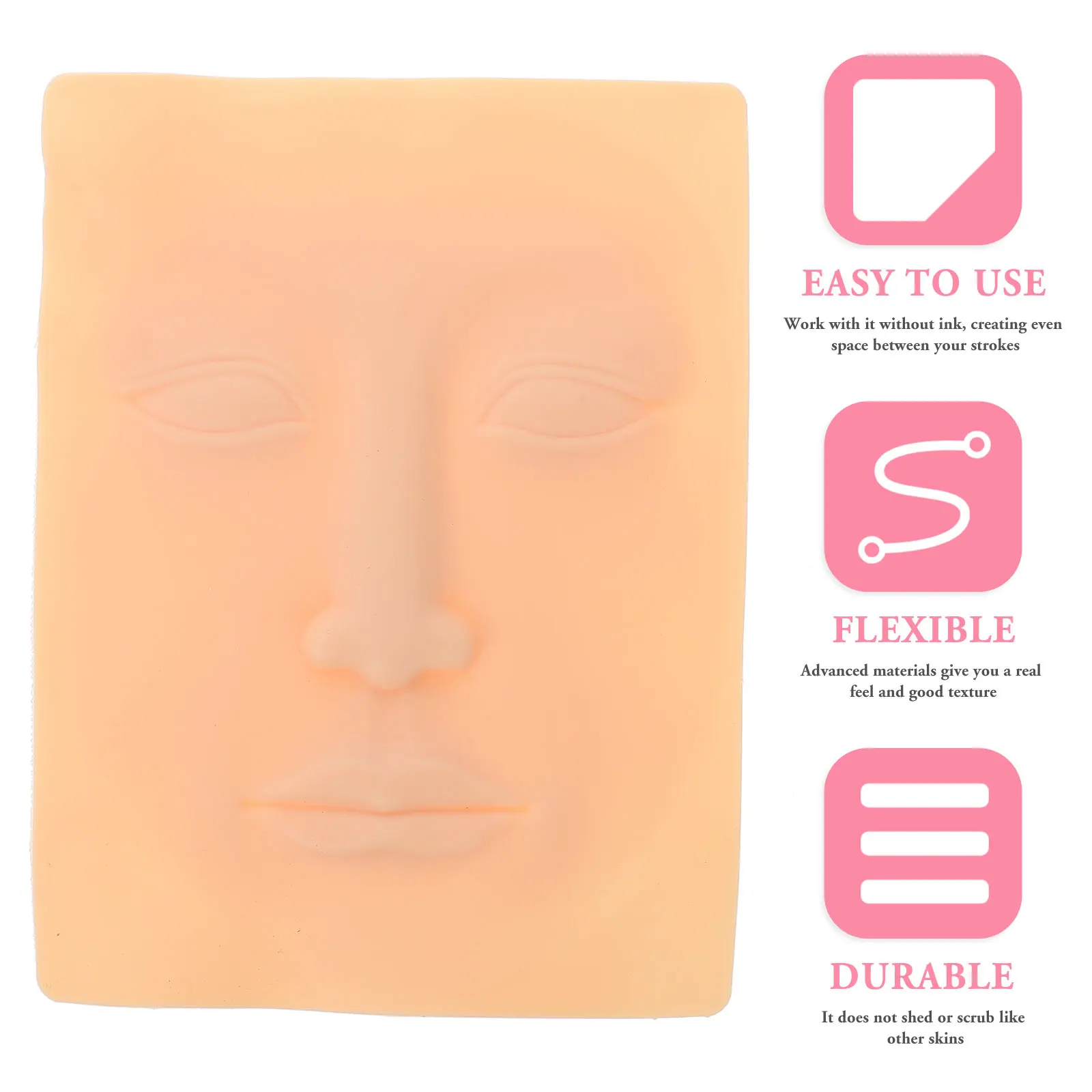 

3Pcs Makeup Practice Skin Sheet Silicone Face Base for Eyebrow Microblading Beginners Practical Tattoos Practice Skin