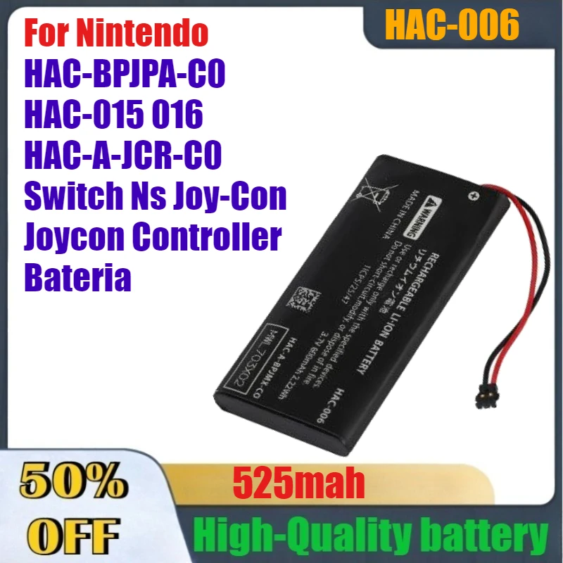 

525mAh HAC-006 Battery For Nintendo HAC-BPJPA-C0 HAC-015 016 HAC-A-JCR-C0 Switch Ns Joy-Con Joycon Controller Bateria