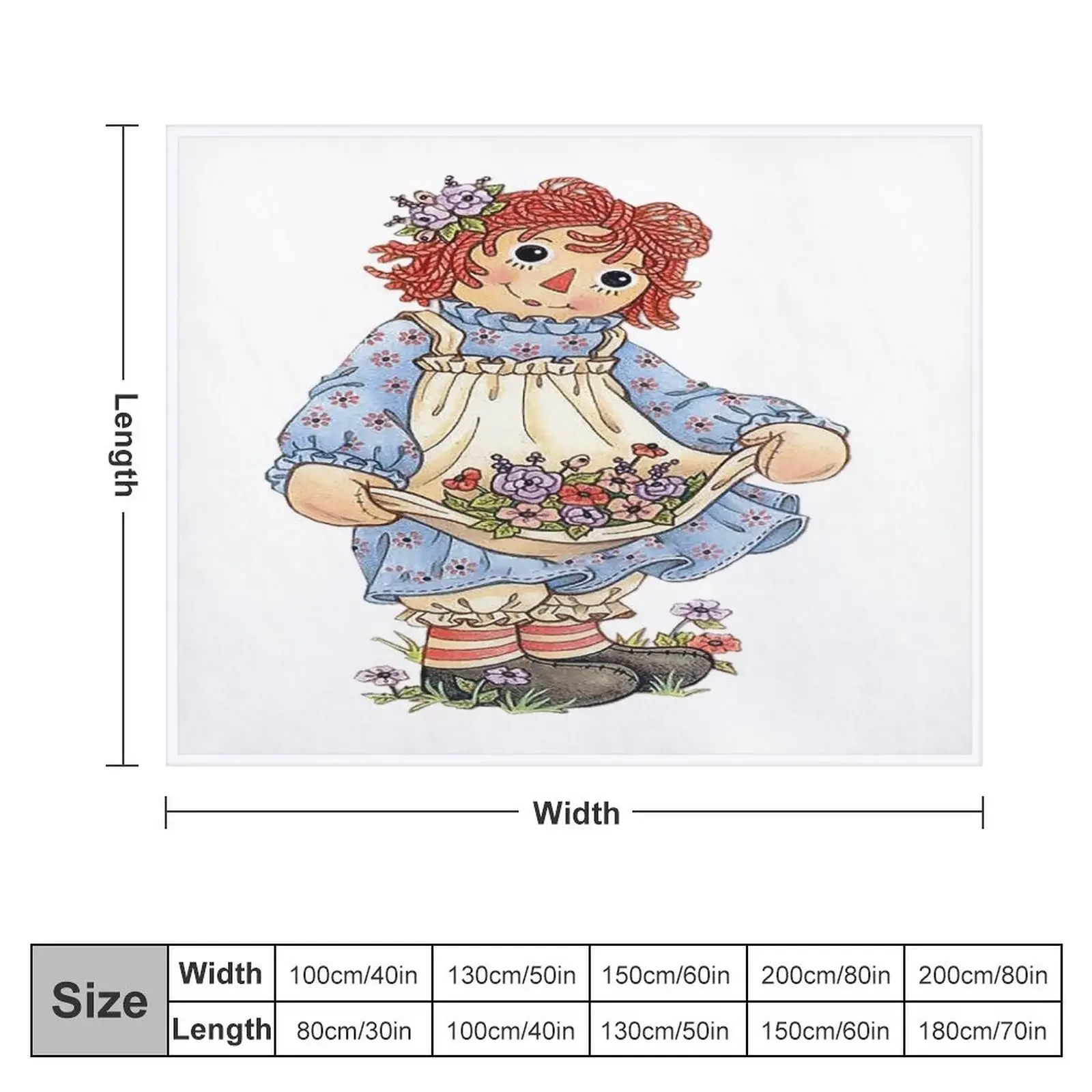 Raggedy Ann And Raggedy Andy Throw Blanket Thermal Decoratives Flannel Fabric Blankets