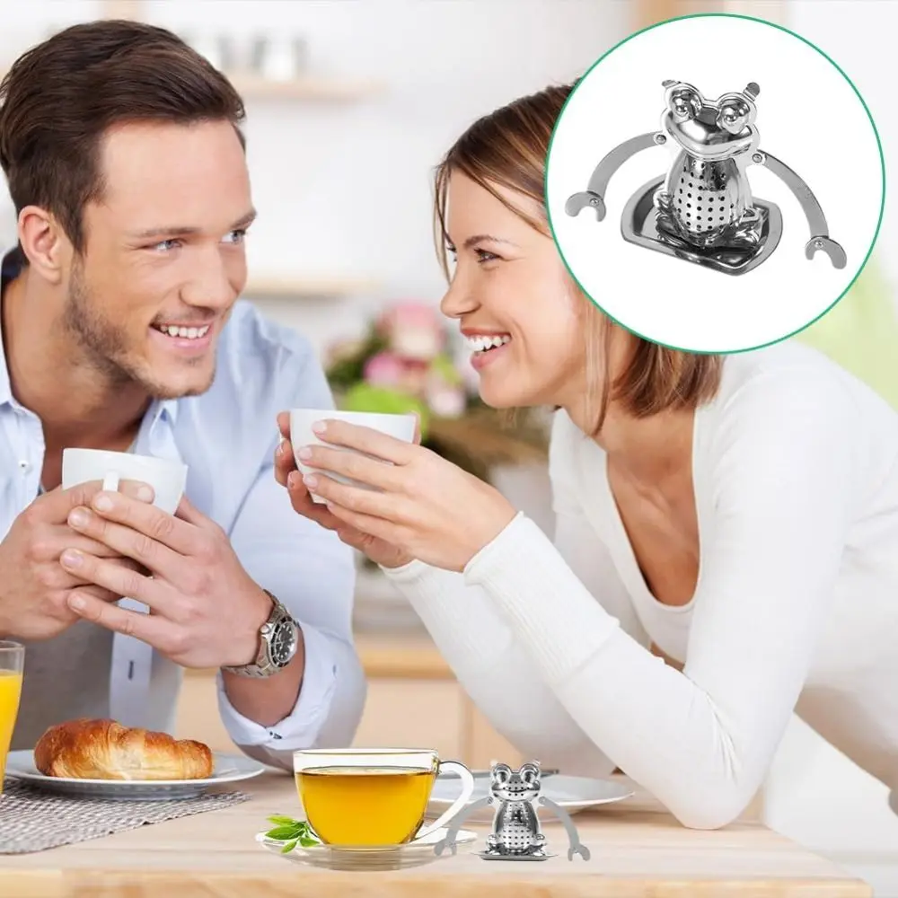 Frog Design Tea Infuser Ball Mesh Strainer Fine Filter Loose Leaf Tea Strainer Stainless Steel Easy Clean Tea Diffuser Filter