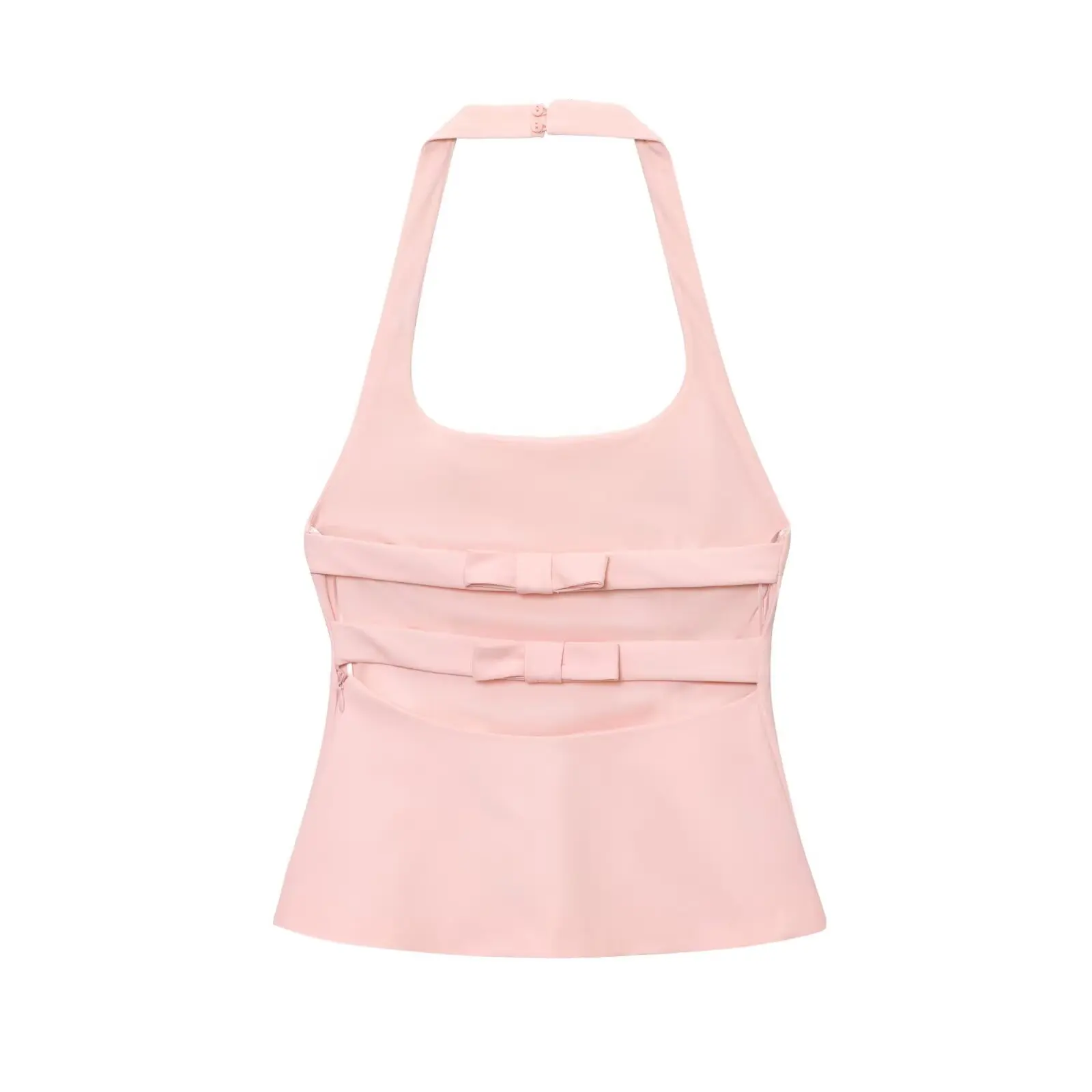 Faionable Knoop Versierd Zomer Nieuwe Aankomst Damesvest Kleine Top Hangende Kraag Ne Design Europese Sle