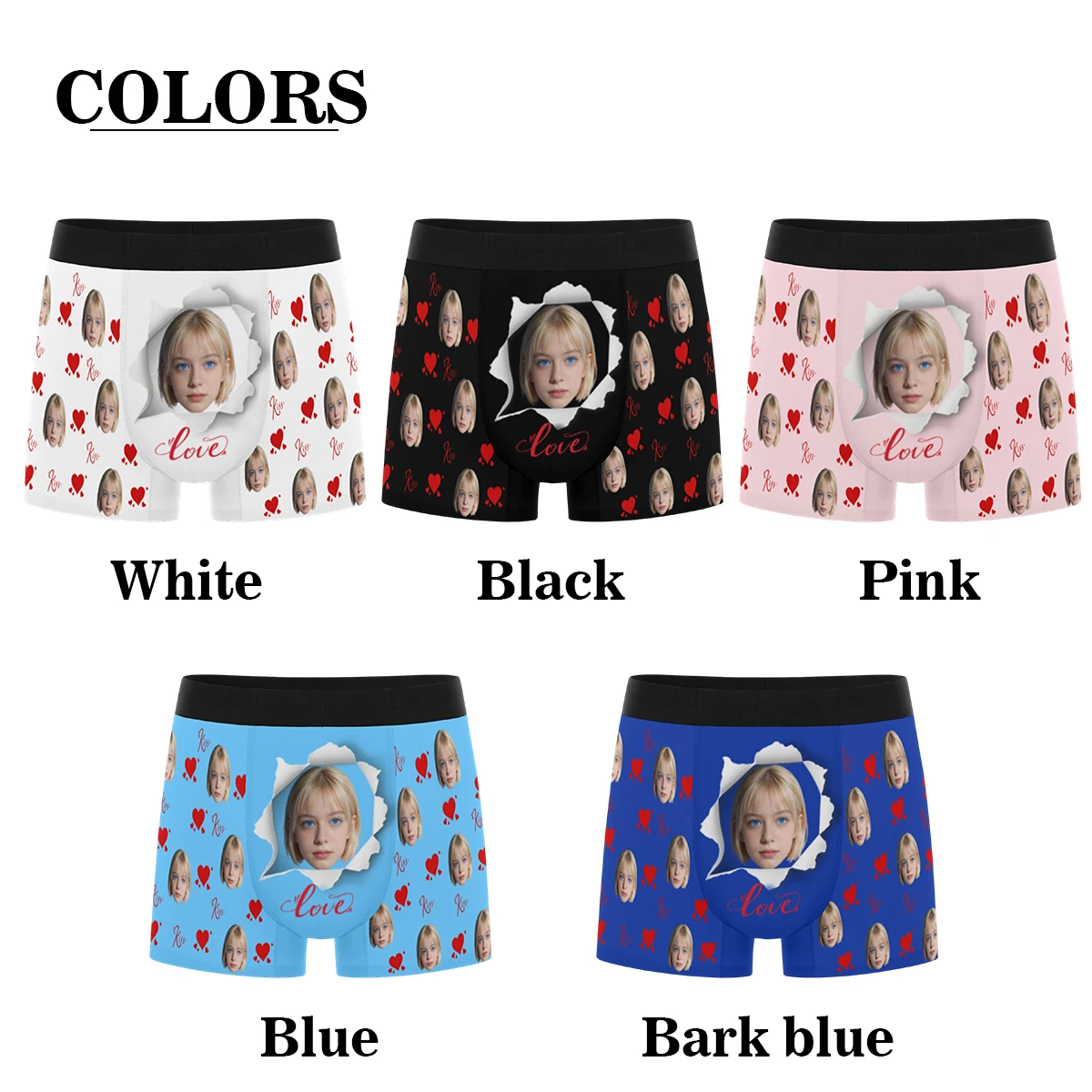 Personalized facial photo customization flat underwear customization men's Valentine's Day gift for husband gift for father