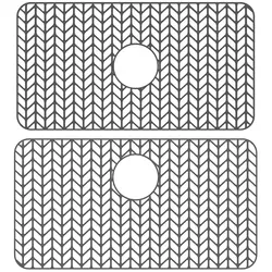 Silicone sink mat heat resistant anti slip grid sink drainage center protective mat portable drying mat home kitchen countertop