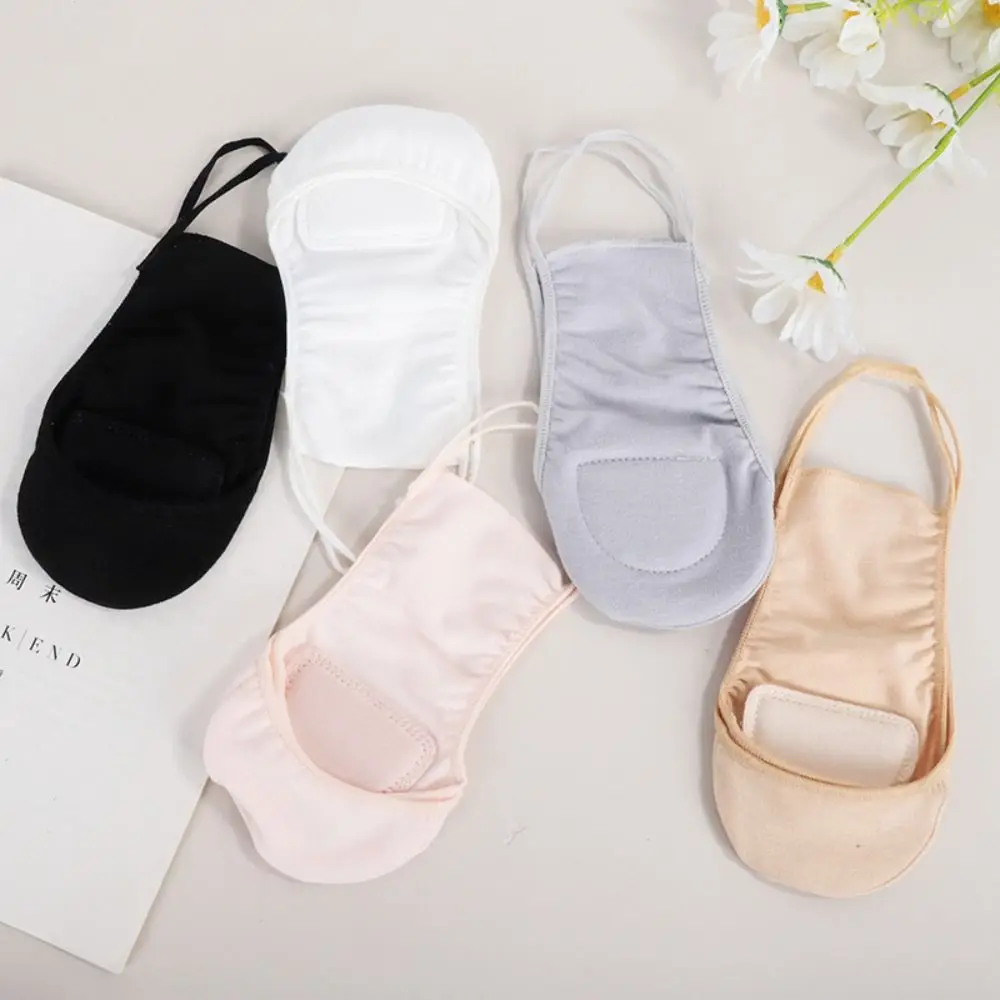 

Thin With Cotton Pad Forefoot Socks Invisible Non slip Sling Socks for Women Solid Color Shallow Mouth Half Palm Hosiery Summer