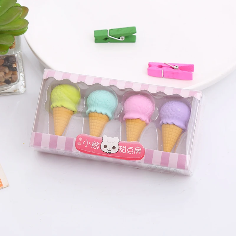 Kawaii Lollipop Sweety Ice Cream Student Stationery School Office Supplies Children Erasers For Kids Pencil Eraser