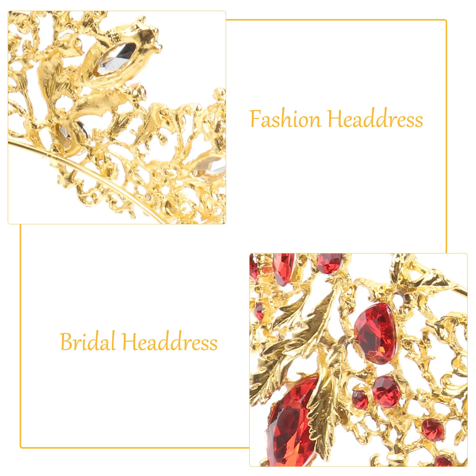 

Rhinestones Wedding Crown Band Bridal Tiara Handmade Headwear Flower Party Headpieces Ivory White Accessories