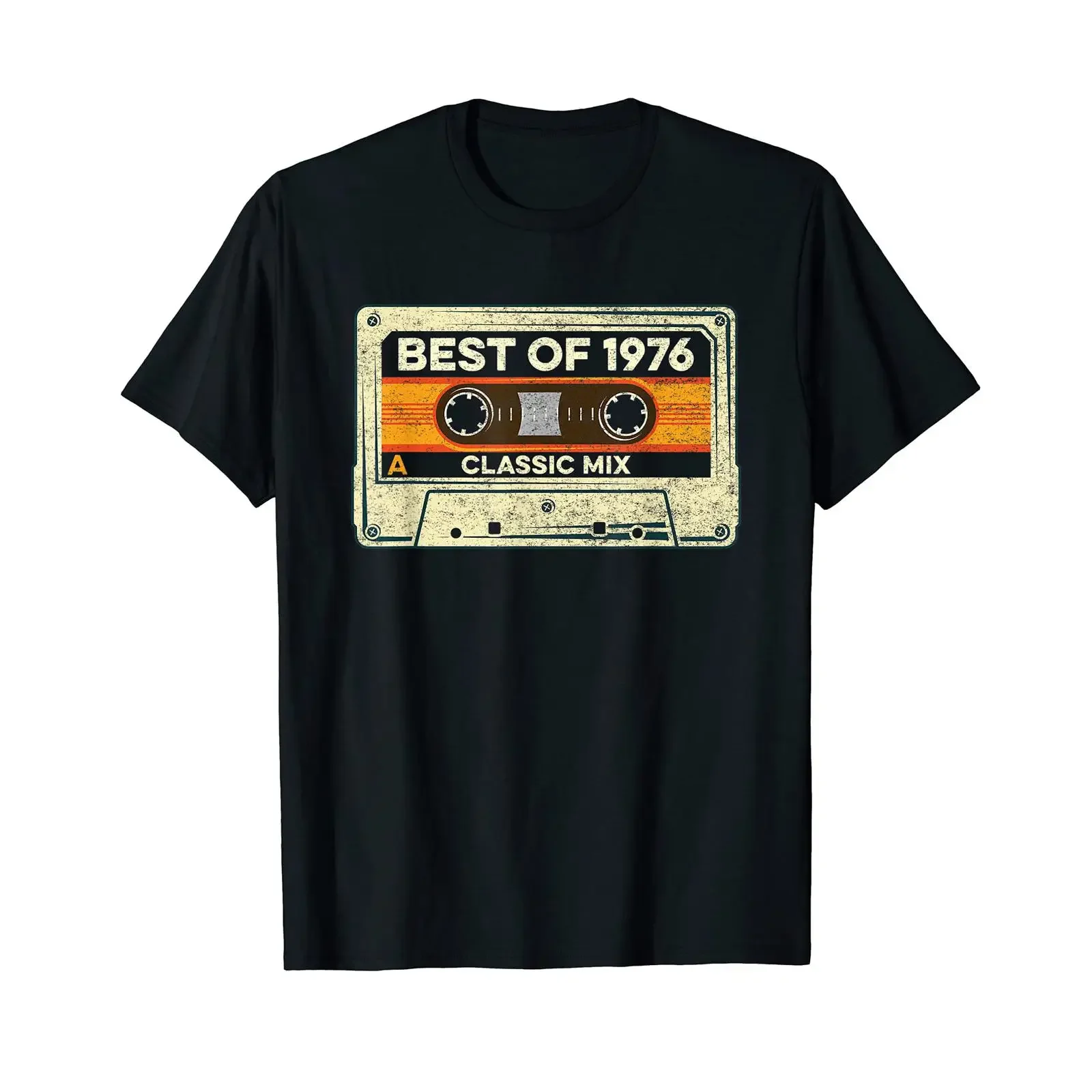 Best of 1976 Tape Cassette Oldschool Mixtape Birthday T Shirt black vintage Washed Soft Unisex designer clothes graphic Casual
