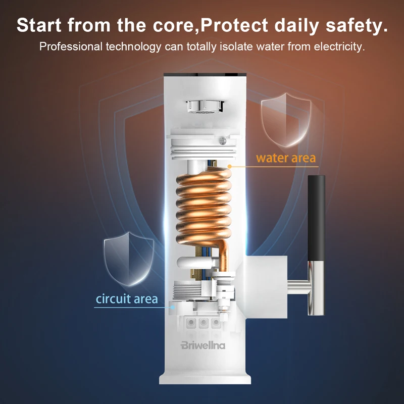 Briwellna elektryczna grzałka do wody 220V kran kuchenny bezzbiornikowy podgrzewacz kran podgrzewacz podgrzewacz