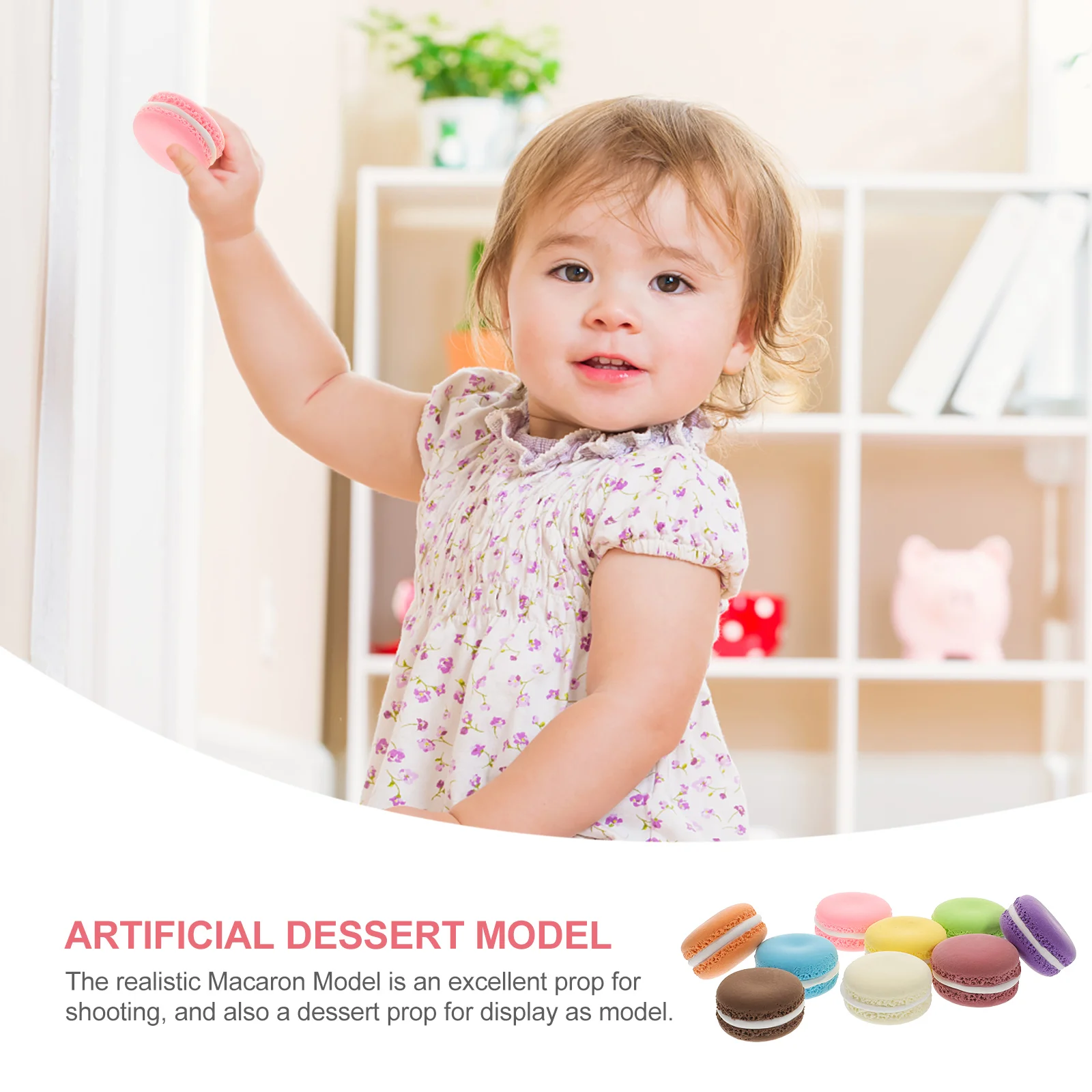 Modelo de pastel de 9 Uds., modelos de macarrones falsos, accesorios para fotos, galletas, decoración Artificial, juguete de galleta, adorno