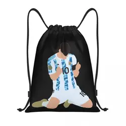 Argentina Football Team Lioneler And Messi (21) Drawstring Bags Gym Bag Vintage Backpack Novelty Rucksack Schools