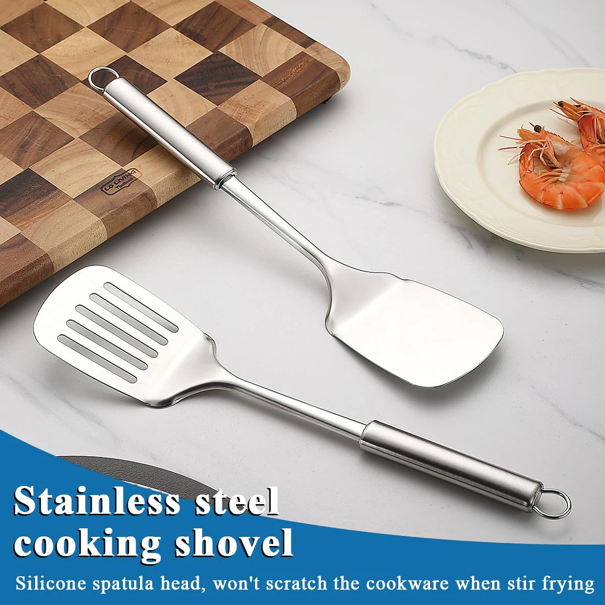 

Stainless Steel Round Handle Kitchenware Set Household Kitchen Cooking Utensil Combination Stir Fry Tool