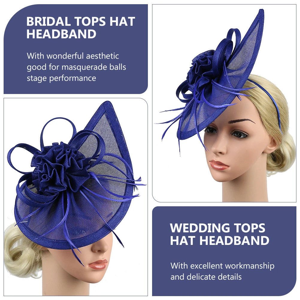 

Top Hat Head Flower Wedding Hats Fascinator Has Tea Party Straw for Women