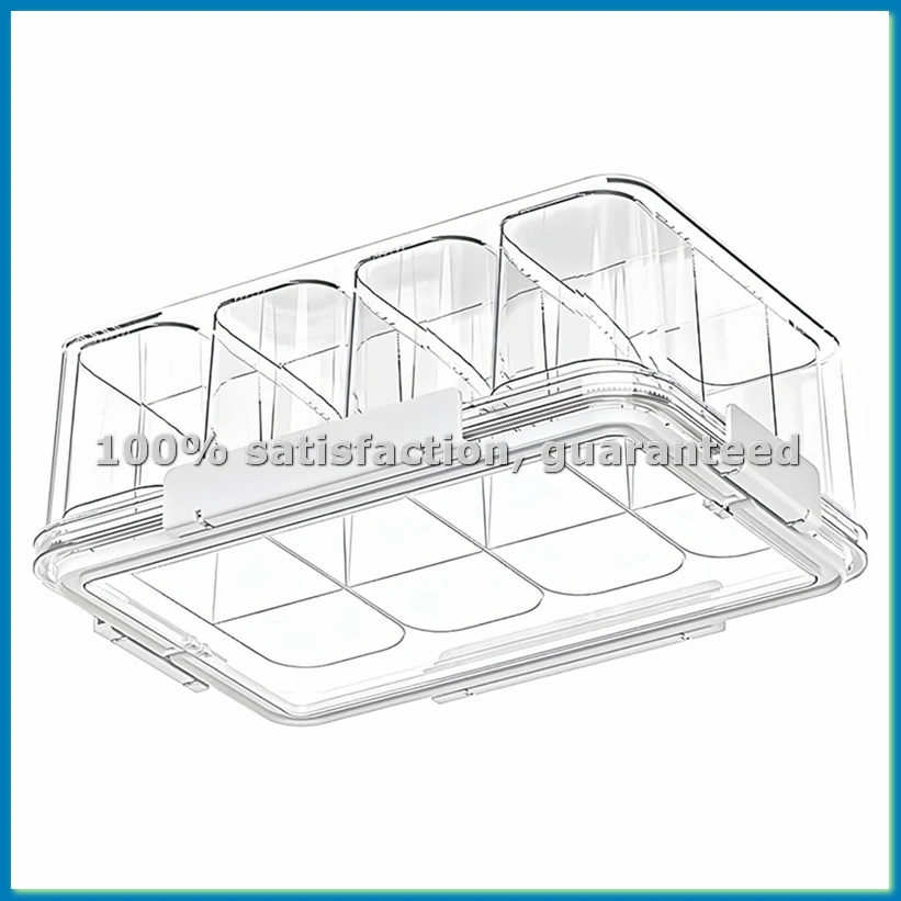 Multipurpose Storage Box,Clear Crafts Storage Organizers,Portable Acrylic Storage Containers with 4 Inner Boxes-A51M