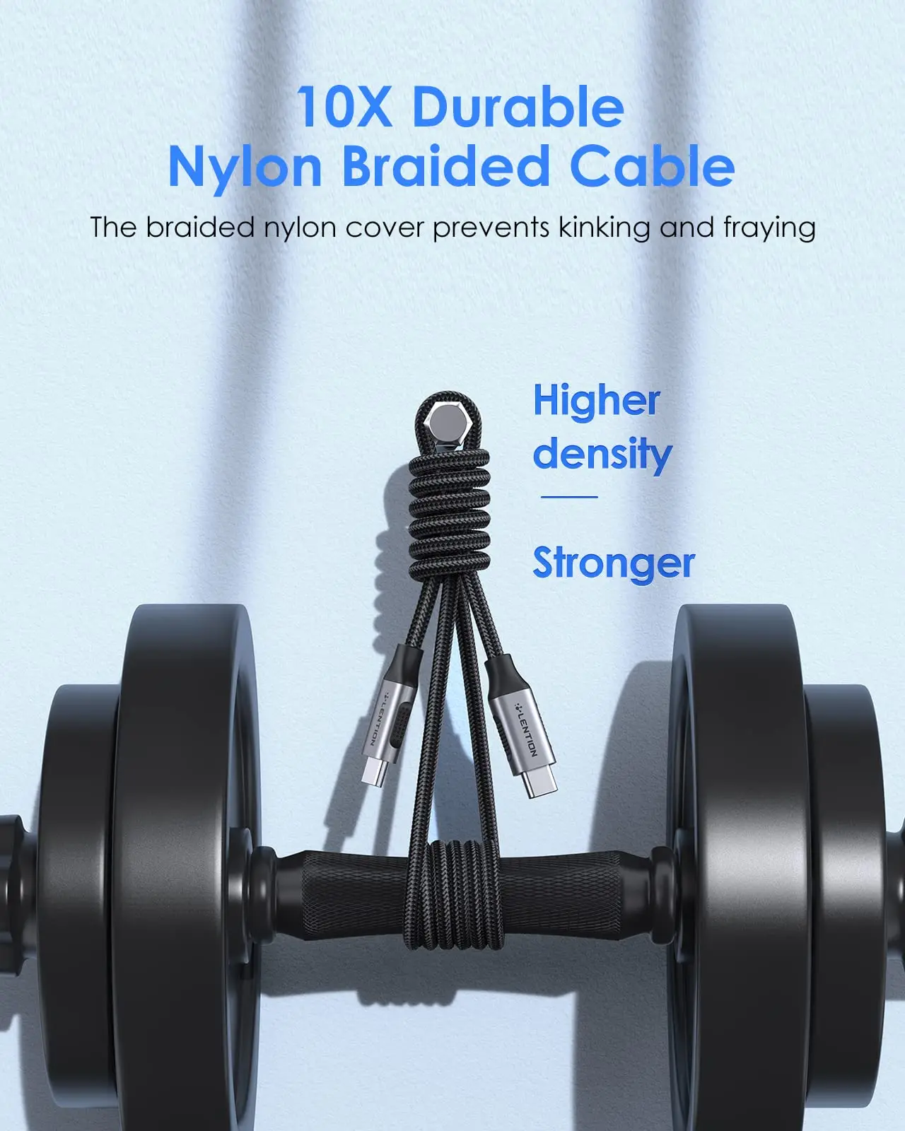 Lention USB C Charging Cable 100W Type C Charge 10Gbps Fast Data Transfer 4K/60Hz Video Braided Cord Compatible New MacBook Pro