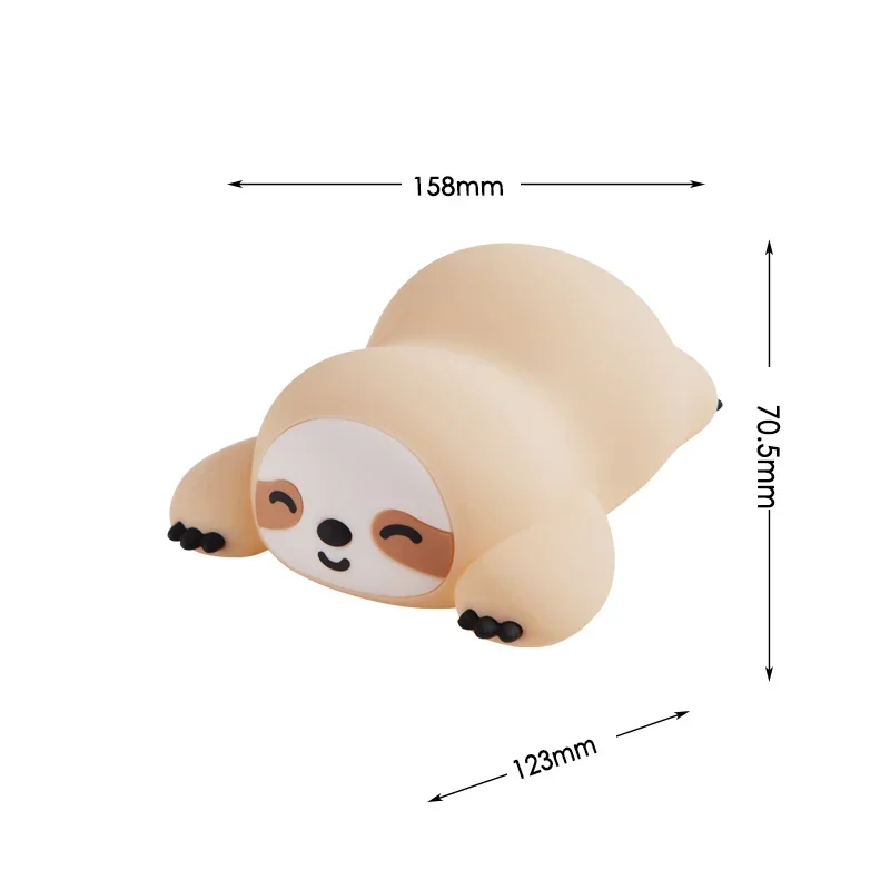 لطيف الحيوان شكل ضوء الليل لينة سيليكون ضوء مصباح رأس السرير لغرفة النوم هدايا عيد ميلاد الاطفال الباندا الكلب بطة الكسل الفيل