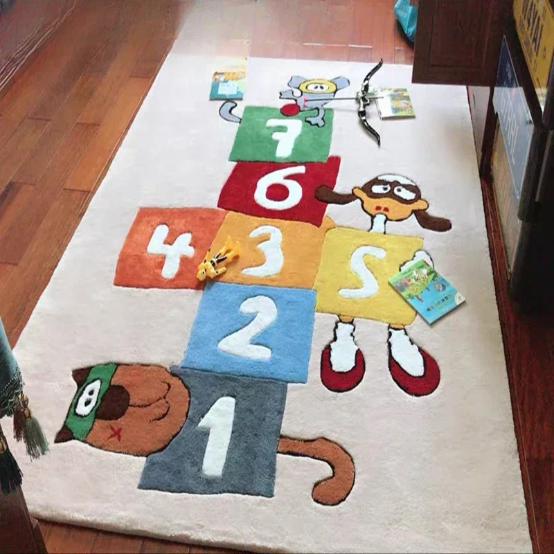 Cartoon cartoon children kindergarten boy carpet living room coffee table cushion bedroom bedside study hand