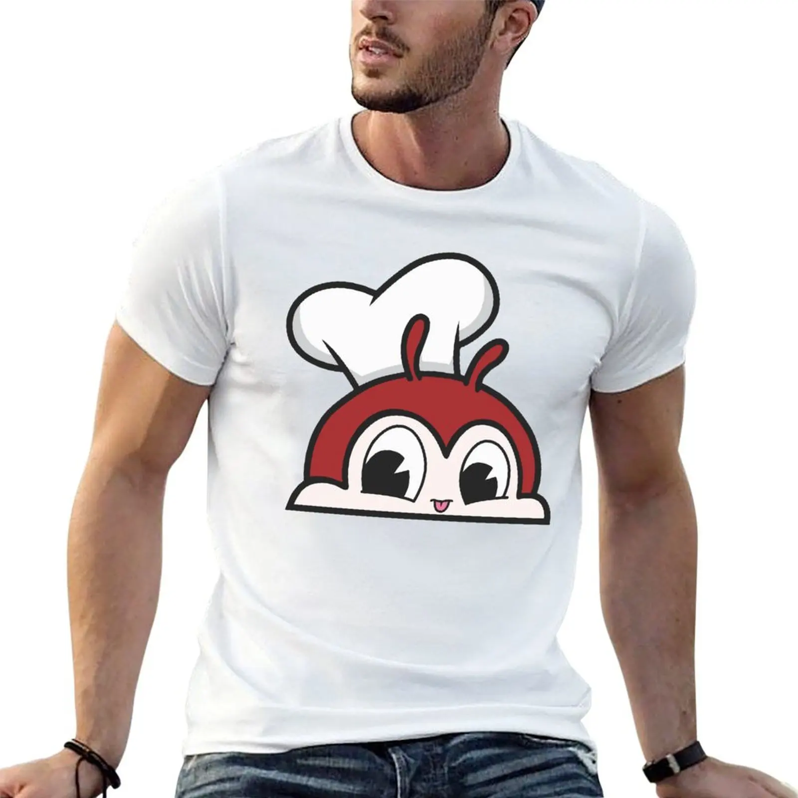 

Jollibee Cute Peeking Peeker T-Shirt man t shirts cotton anime t shirts for man T-Shirt