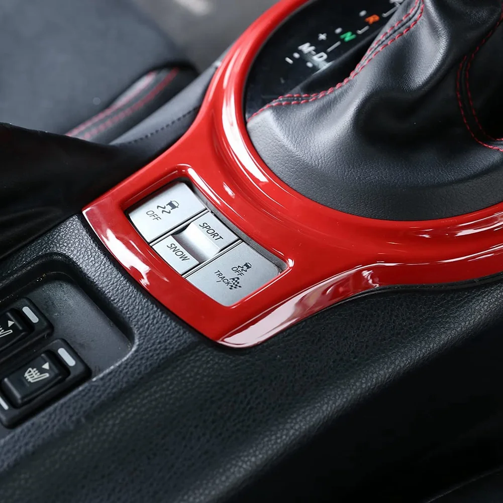

For Subaru BRZ Toyota 86 2012-2020 Car Center Console Side Trim Gear Shift Panel Cover Frame Stickers Accessories, Red