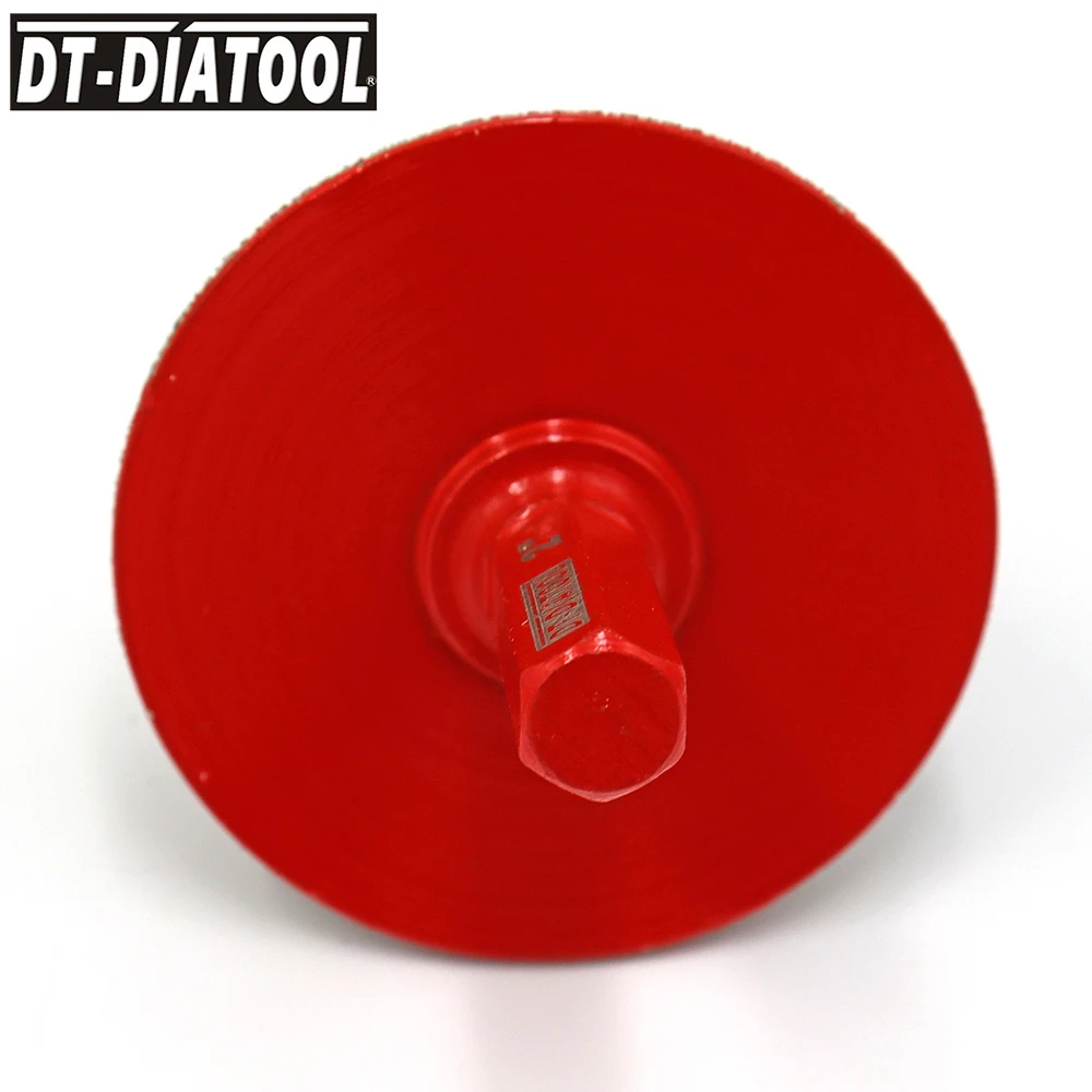 DT-DIATOOL เพชร1Pc สูญญากาศ Brazed Diamond Bits สำหรับการตกแต่งหลุมเครื่องมือเซรามิค Dia 50มม.Hex Shank Beveling Chamfer บิต