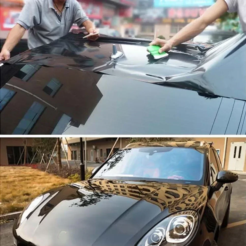 

1 Roll 30*152cm Black Glossy Vinyl Film Gloss Glossy auto Wrap Foil Sticker With Air Bubble Free Motorcycle Car Wrapping NEW