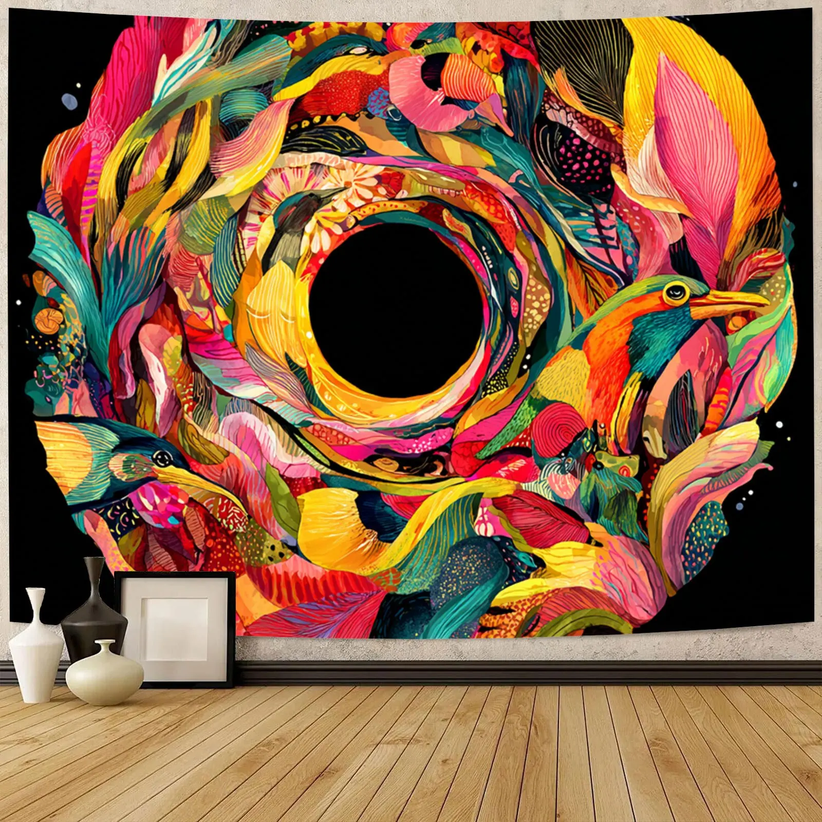 Colorful Vortex Theme Digital printing polyester wall hanging tapestry decorative Living room bedrooms Office background gift