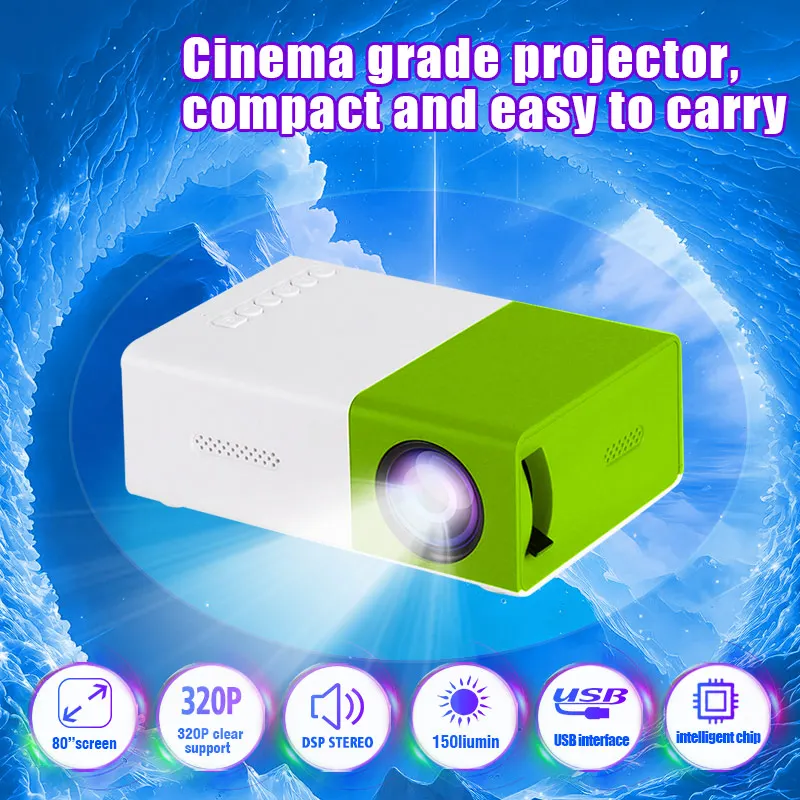 

TAIDU Halloween Mini LED Projector 320x240P HDMI USB Audio Home Media Player Beamer Christmas Gift Outdoor HD Portable Projector