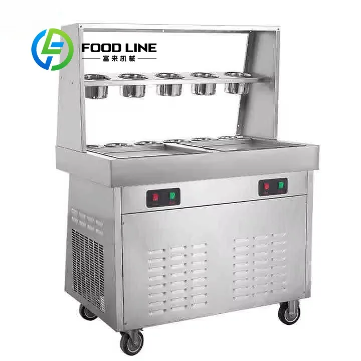 Custom Color Style Thai Ice Cream Roll Machine Diversified Outer Appearance Options Match Different Store Decoration Styles
