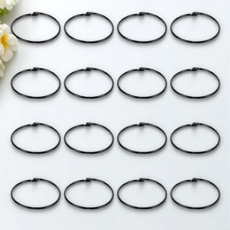 

24Pcs Shower Curtain Rings Sturdy Metal Hanging Rings Smooth Glide Closure for Bathroom Window Curtains Curtain Rod Accessory