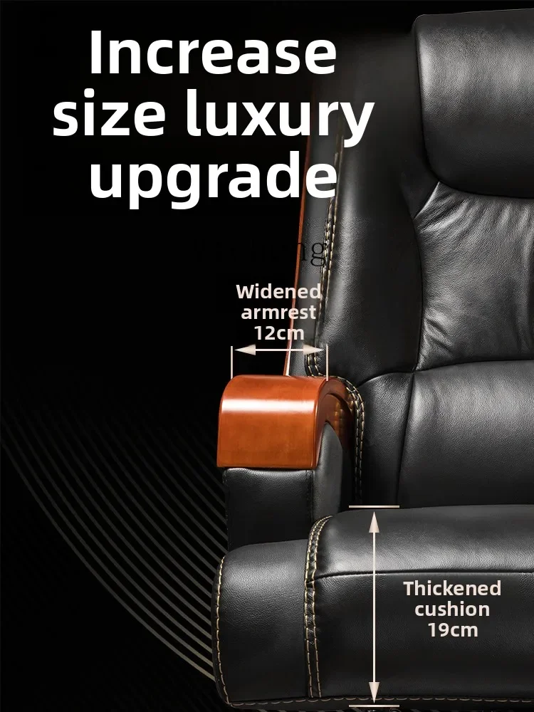 

LSL Genuine Leather Solid Wood Executive Office Massage Reclining Swivel Chair Computer Chair for Home Use