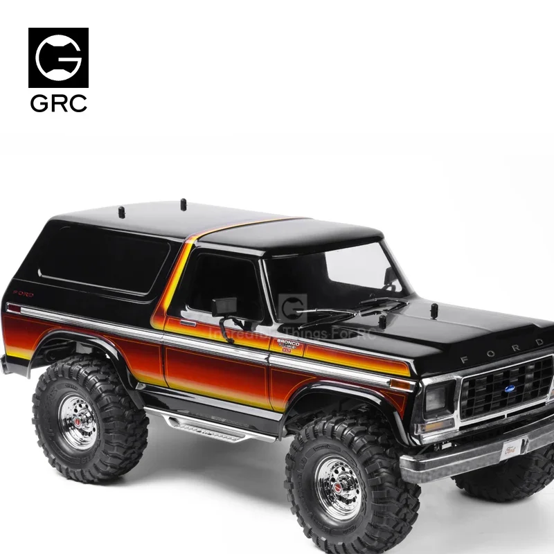 GRC Aluminum Rock Sliders Side Bumper Pedal for TRX4 Bronco Defender TACTICALUNIT #8219 Upgrade Option Parts#GAX0102BS/BB