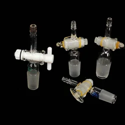 14/23 19/26 24/29 29/32 34/35 40/38 #50 Joint Borosilicate Glass Lab Straight Adapter With Glass/PTFE Stopcock